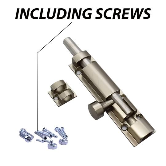 Rawk 6 Inch Door Bolt Lock Door Latch Aluminium Tower Bolt Door chitkani Door Bolt Door Latches for Home and Office with Mounting Screws (6-Inch Pack of 6)