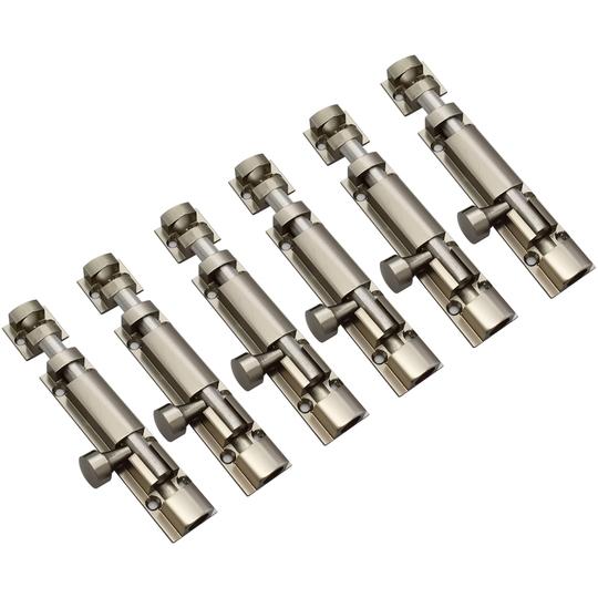 Rawk 6 Inch Door Bolt Lock Door Latch Aluminium Tower Bolt Door chitkani Door Bolt Door Latches for Home and Office with Mounting Screws (6-Inch Pack of 6)