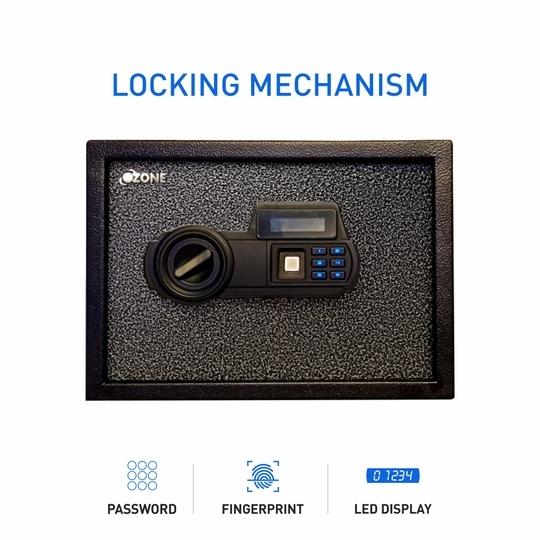 Ozone Safe Locker for Home | Safilo Bio Z+ 16 Litre | Ozone Digital Lock | Ozone Locker Safe For Home | Master & User PIN Code Access | Fingerprint Lock | Silver and Black