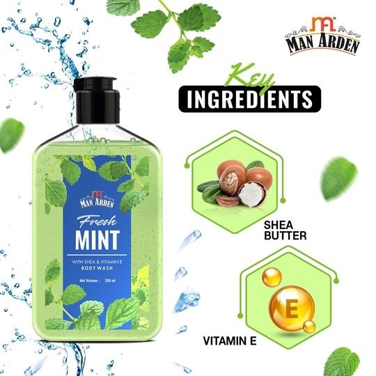 Man Arden Fresh Mint Luxury Body Wash Infused With Shea Butter & Vitamin E, 250ml