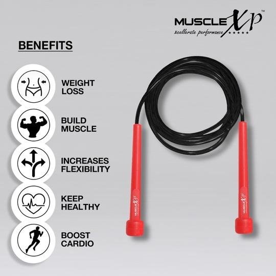 MuscleXP Skipping Rope (Jumping Rope) for Men, Women & Children, Tangle Free Jumping Rope for Kids (Orange / Black)