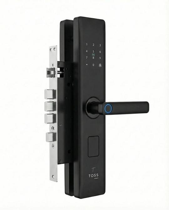 Toss Smart Door Lock | Fingerprint + PIN + App Unlock | Digital Keyless Lock for Main Door | WiFi Enabled | Auto Lock & Alarm Security | Free Installation