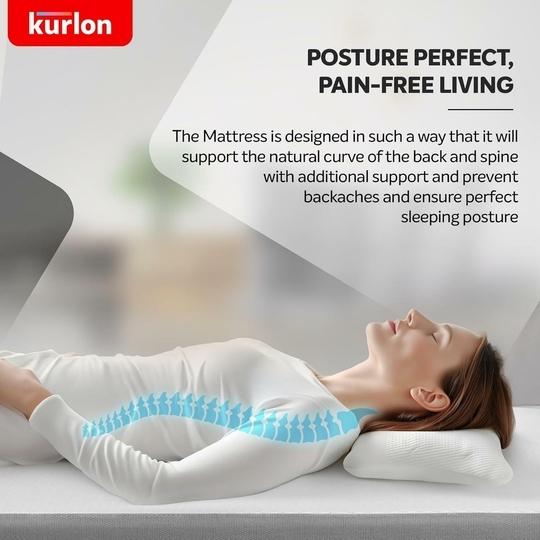 Kurlon Orthopedic Mattress | Memory Foam | Medium Firm | Back & Spine Support | High Resilence Foam | 10 Years Warranty | King Size | (Thickness: 5 inches, Dimensions: 72 X 72 inches)
