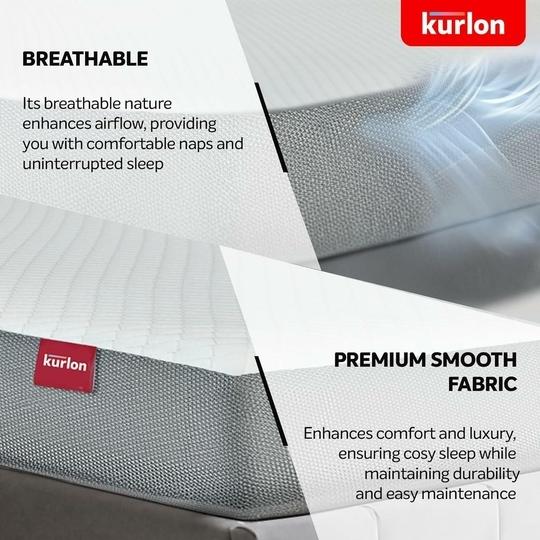 Kurlon Orthopedic Mattress | Memory Foam | Medium Firm | Back & Spine Support | High Resilence Foam | 10 Years Warranty | King Size | (Thickness: 5 inches, Dimensions: 72 X 72 inches)