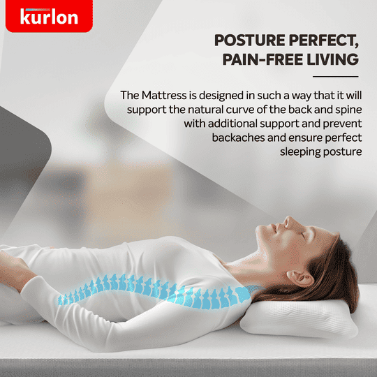 Kurl-On Orthopedic Mattress | High Density (HR) Foam | Memory Foam | Medium Firm | Back & Spine Support | King Size Mattress | 78x72x8 | 10 Yrs Warranty