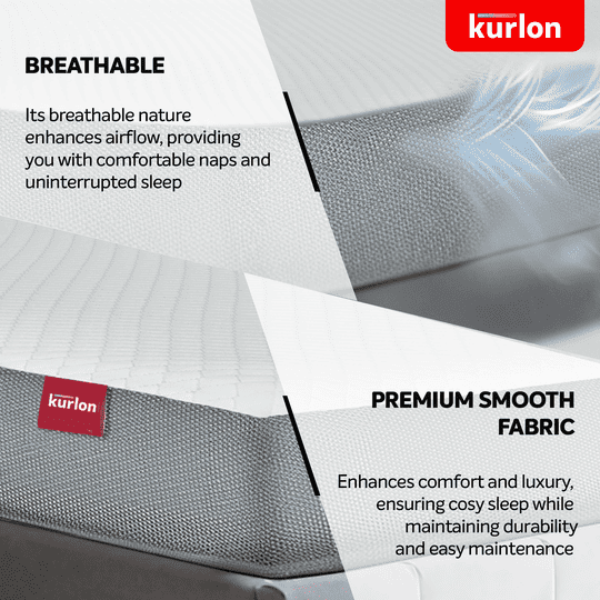 Kurl-On Orthopedic Mattress | High Density (HR) Foam | Memory Foam | Medium Firm | Back & Spine Support | King Size Mattress | 78x72x8 | 10 Yrs Warranty