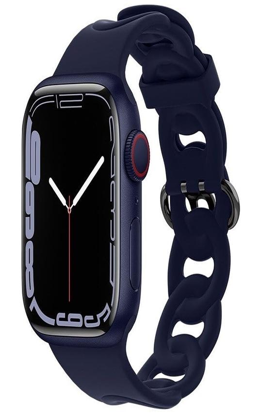STRAPY Bands For Apple iWatch 38mm 40mm 41mm 42mm 44mm 45mm 49mm, Replacement Soft Silicone Straps for iWatch Series 7/6/5/4/3/2/1 SE, Girlish Strap For Girl & Women (Blue, 41mm/40mm/38mm)