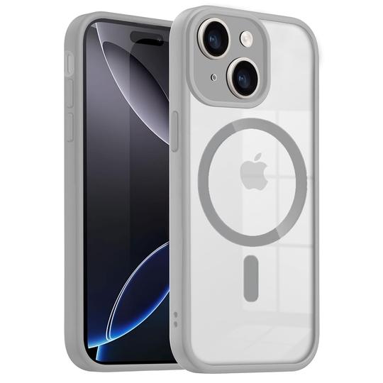 SYOTT Back Case Cover for Apple iPhone 15 With Transparent Design to Restore True Colors of the Mobile Back Design | Shockproof Compatible with Mag-Safe Wireless Charging | Grey