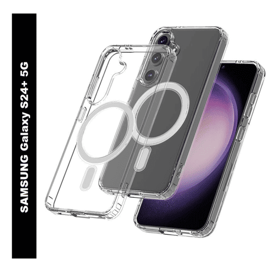 SYOTT Magnetic Clear Case for Samsung Galaxy S24 Plus 5G | MagSafe Compatible Transparent Shockproof TPU Back Cover | Wireless Charging Support | Scratch & Drop Protection | Transparent