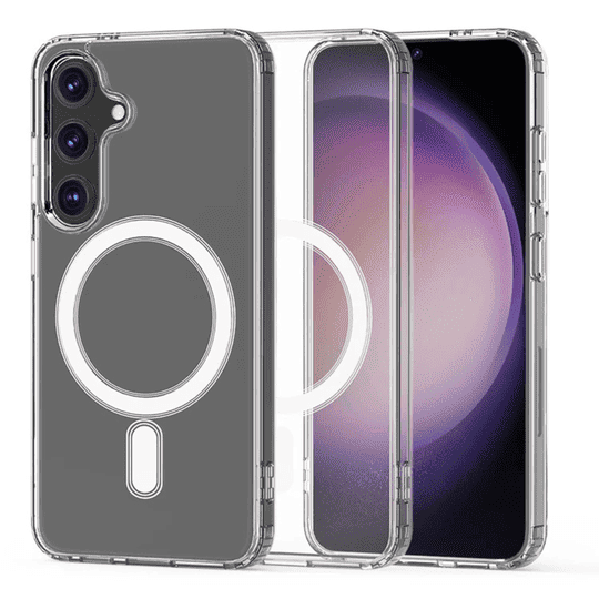 SYOTT Magnetic Clear Case for Samsung Galaxy S24 Plus 5G | MagSafe Compatible Transparent Shockproof TPU Back Cover | Wireless Charging Support | Scratch & Drop Protection | Transparent