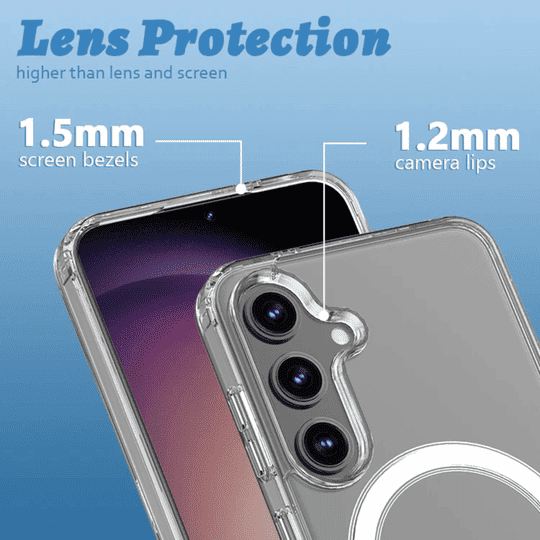 SYOTT Magnetic Clear Case for Samsung Galaxy S24 Plus 5G | MagSafe Compatible Transparent Shockproof TPU Back Cover | Wireless Charging Support | Scratch & Drop Protection | Transparent