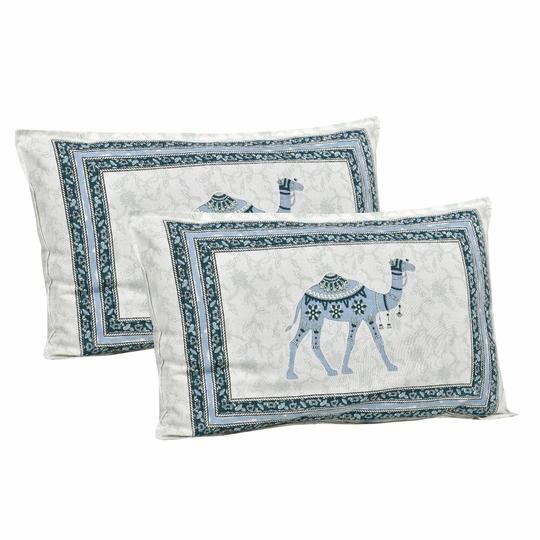 UNIQCHOICE 180 TC Blue Color Animal Printed King Size Bedsheet With 2 Pillow Cover(ELEG-24-Blue)