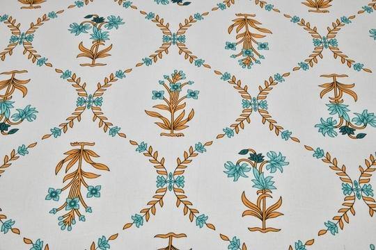UNIQCHOICE 180 TC Turquoise Color Floral Printed King Size Bedsheet With 2 Pillow Cover(ELEG-11-Turquoise)