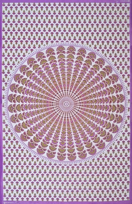 UniqChoice Purple 100% Cotton Single Bedsheet With 1 Pillow Cover(1+ 1_ Single_ Chakari_ Purple)