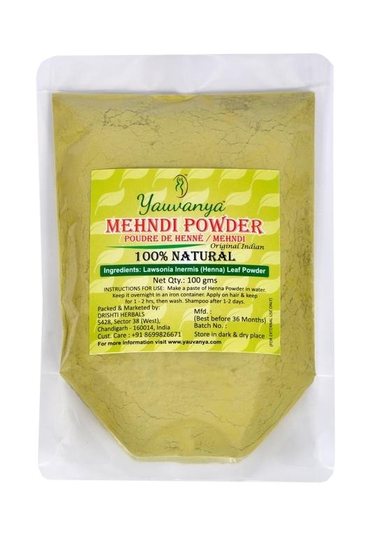 Yauvanya Original Indian Pure and Natural Henna (Mehndi) for Hair - 3X100 gms