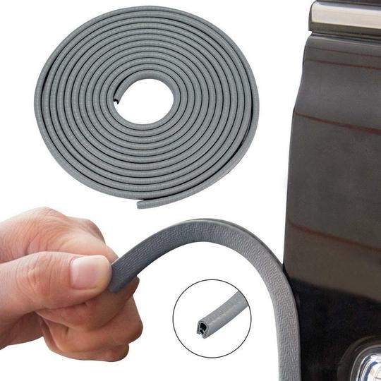 Automaze Car Door Edge Guard 16ft Grey | U Shape Door Edge Protector | Rubber Trim Seal | No Glue Door Guard | Anti Scratch Protection