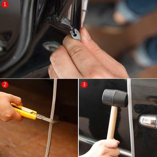Automaze Car Door Edge Guard 16ft Grey | U Shape Door Edge Protector | Rubber Trim Seal | No Glue Door Guard | Anti Scratch Protection