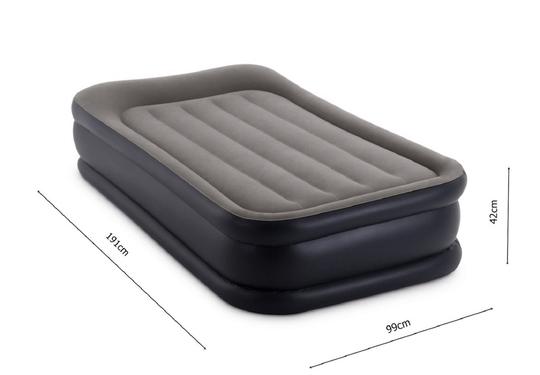 Intex Dura-Beam Plus Deluxe Pillow Rest Air Mattress ith Built-In Electric Pump, Single