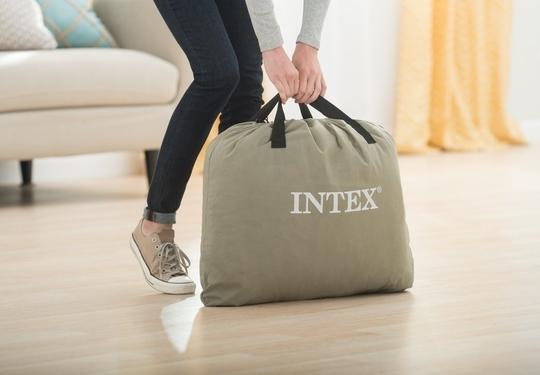 Intex Dura-Beam Plus Deluxe Pillow Rest Air Mattress ith Built-In Electric Pump, Single