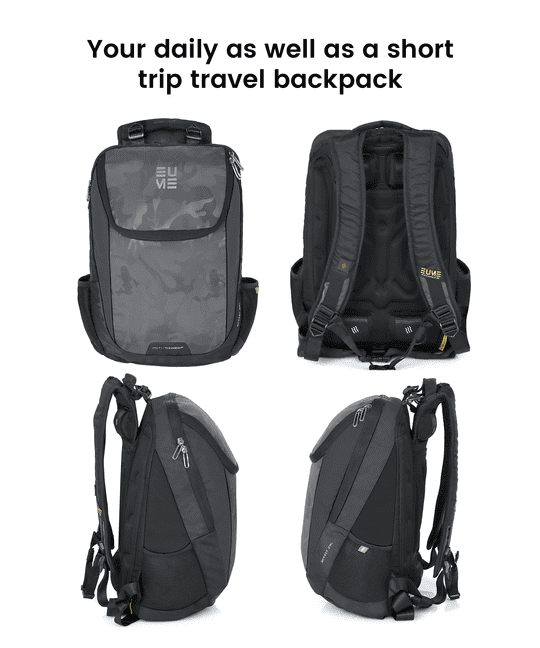 EUME Grey Nylon Laptop Backpack   29 Ltrs