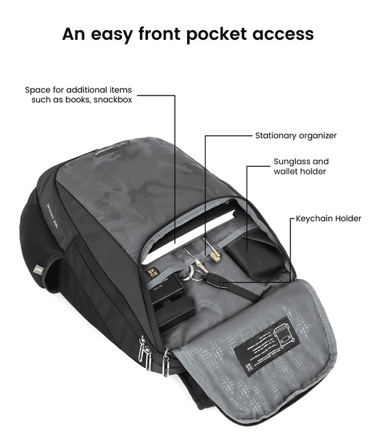 EUME Grey Nylon Laptop Backpack   29 Ltrs