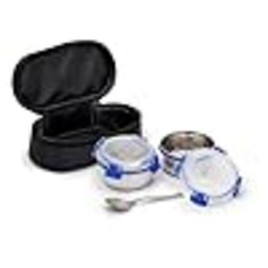 Mumma's LIFE Stainless Steel Lunch Box Suitable for School, Offices and picnics(280 ML) (Black) (FOODIE)