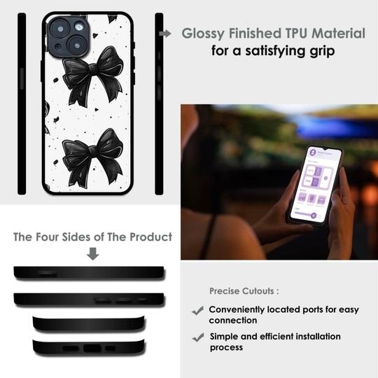 PHONE ANTICS 2D POLKA DOTS BOWS ARMOR CASE FOR IPHONE SHOCKPROOF SLIM FIT BACK COVER MATTE FINISH HARD SHELL DROP PROTECTION CASE FOR APPLE IPHONE 13 MINI