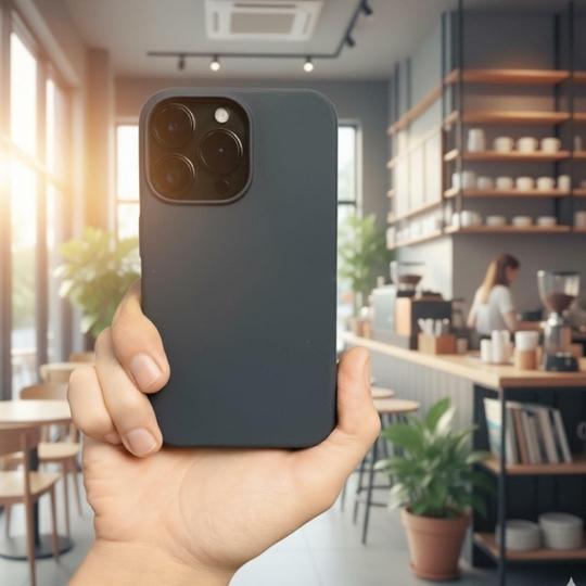 PHONE ANTICS JET BLACK LIQUID SILICONE CASE FOR IPHONE 16 PRO MAX SOFT-TOUCH FINISH FULL CAMERA PROTECTION & SLIM FIT ANTI-FINGERPRINT BACK COVER