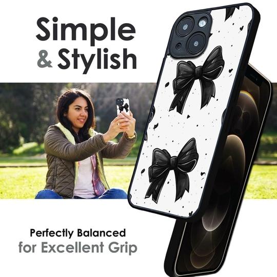 PHONE ANTICS 2D POLKA DOTS BOWS ARMOR CASE FOR IPHONE SHOCKPROOF SLIM FIT BACK COVER MATTE FINISH HARD SHELL DROP PROTECTION CASE FOR APPLE IPHONE 13 MINI