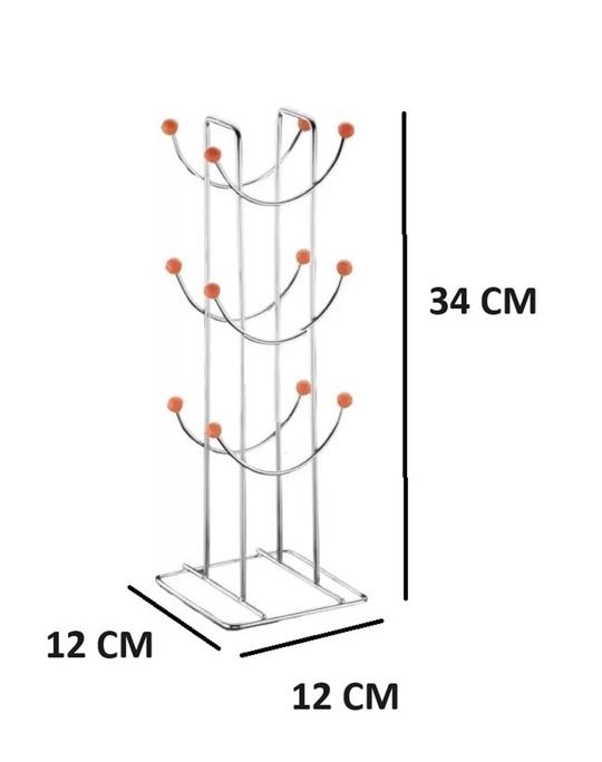KPT Presents Stainless Steel Wall Shelve| Multipurpose Use Rack With Cup Stand Combo Containers Kitchen Rack (Steel)
