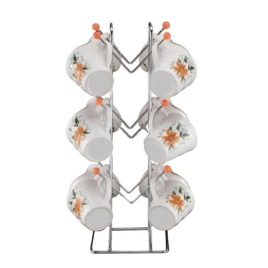 KPT Kitchen Organizer Stainless Steel Cup Holder + Corner Shelf Rack Combo
