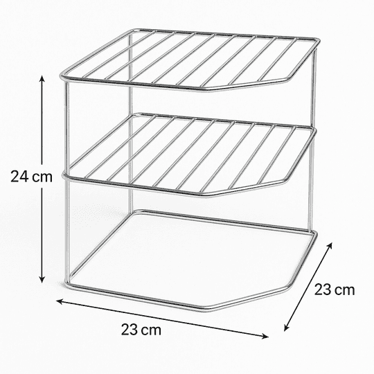 KPT Kitchen Organizer Stainless Steel Cup Holder + Corner Shelf Rack Combo