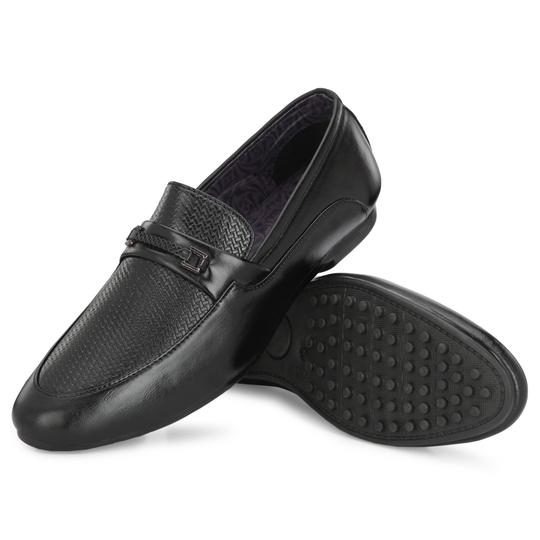 JAMARION Ethnic & Stylish Nagra/Loafers For Men (Black)