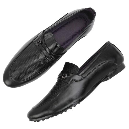 JAMARION Ethnic & Stylish Nagra/Loafers For Men (Black)