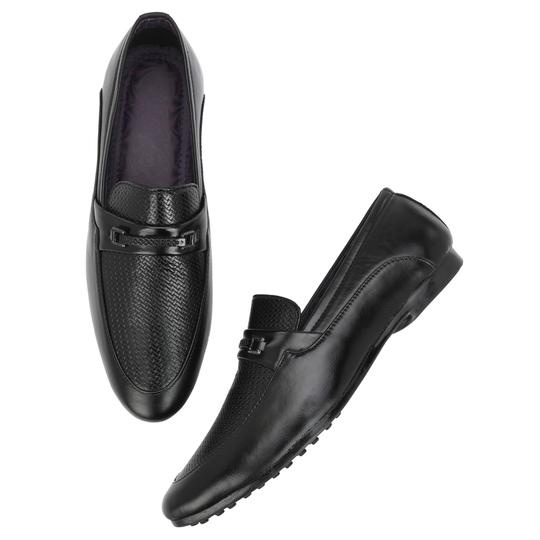 JAMARION Ethnic & Stylish Nagra/Loafers For Men (Black)