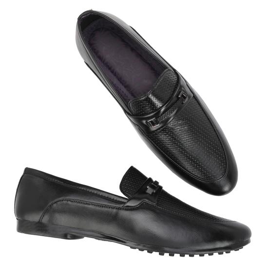 JAMARION Ethnic & Stylish Nagra/Loafers For Men (Black)