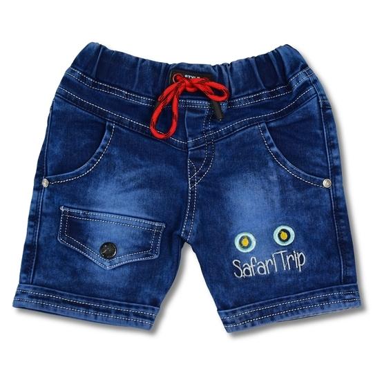 WORTON FASHION Boys 3-Pack Denim Shorts - Multicolor Shorts with Elastic Waist, Drawcord & Colorful Embroidered Graphics 1-7 Years