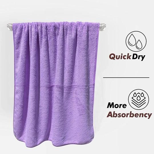 Fezora Microfiber Bath Towel | Quick Dry | Ultra Soft & Absorbent | 70x140 CM | 500 GSM (Purple)