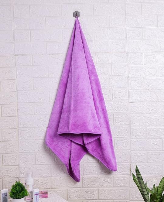 Fezora Microfiber Bath Towel | Quick Dry | Ultra Soft & Absorbent | 70x140 CM | 500 GSM (Purple)