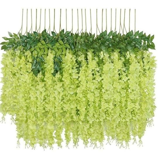 R.M. INDUSTRIES Elegant White Artificial Wisteria Flower Hanging Garland