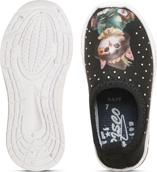 Firstcliq Slip-On-Running Shoes For Girls Kids Sports Shoes for GirlsCAT-REAL-BK-11