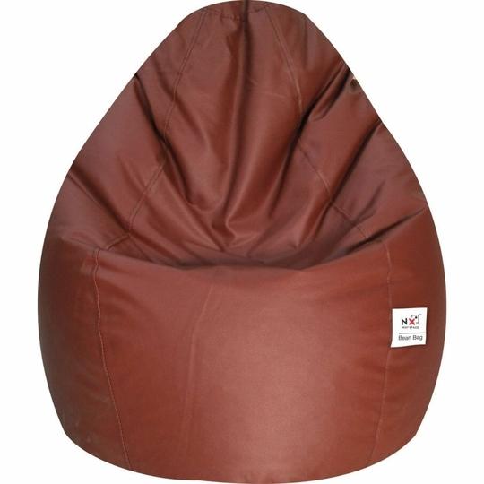 NEXT SPACE Oversized Faux Leather Bean Bag Cover Premium Bean Bag Cover Only | Durable, Washable, Stylish Seating Cover for Living Room, Bedroom, Gaming & Office Use  | Size-XL | Tan Brown