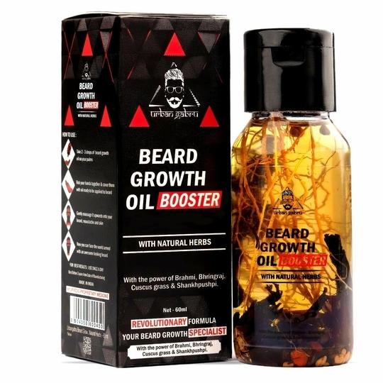 Urban Gabru Beard Booster Growth Oil for Men | Enriched with Natural Herbs & Jadibuti (60 ml) | Thicker & Longer Beard - 60 ml