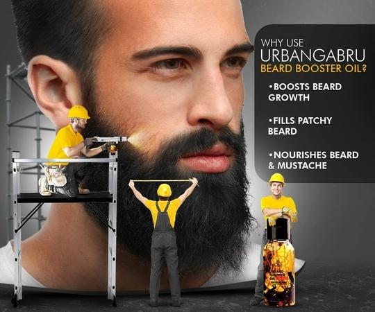 Urban Gabru Beard Booster Growth Oil for Men | Enriched with Natural Herbs & Jadibuti (60 ml) | Thicker & Longer Beard - 60 ml