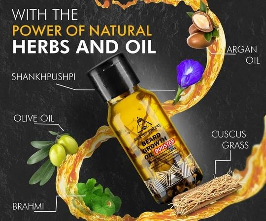 Urban Gabru Beard Booster Growth Oil for Men | Enriched with Natural Herbs & Jadibuti (60 ml) | Thicker & Longer Beard - 60 ml