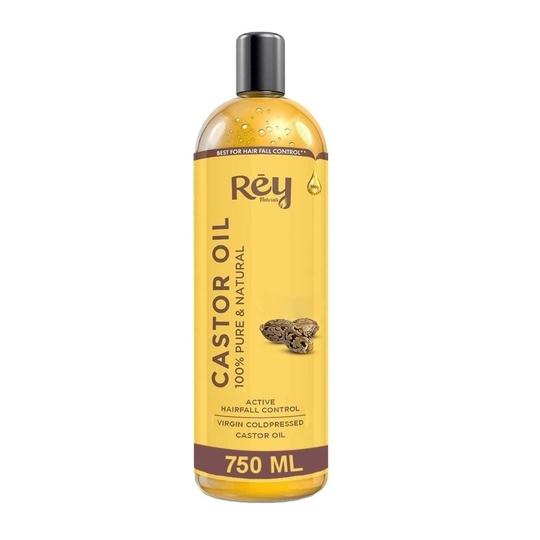 Rey Naturals Hair Oil Castor Anti Hair Loss Cold Pressed - 750 ml