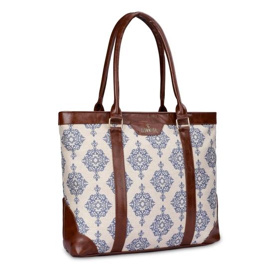The Clownfish White Polyester Miranda Series 14 Inch Laptop Bag For Women