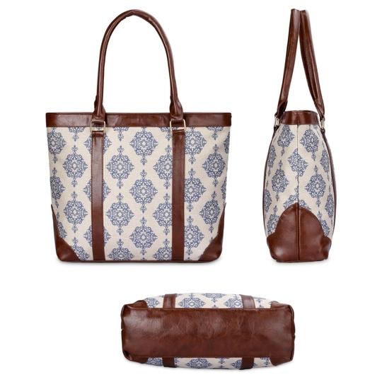 The Clownfish White Polyester Miranda Series 14 Inch Laptop Bag For Women