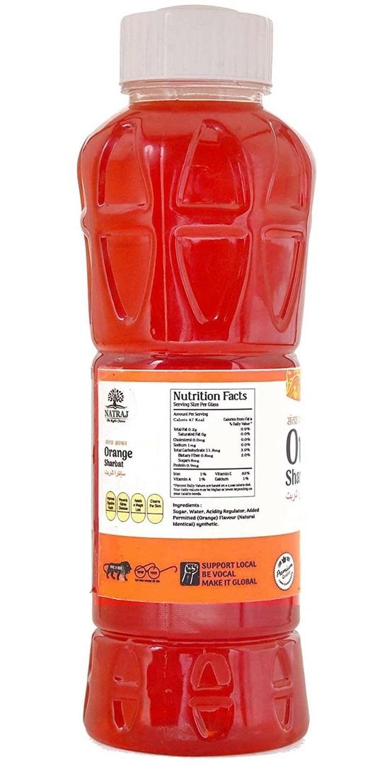 Natraj The Right Choice Khus Sharbat and Orange Sharbat Syrup - (750 X 2= 1500ml)  (Pack of 2)