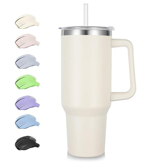 SSS Enterprise Tumbler with Handle and Straw Lid, Reusable Cup Leakproof Iced Coffee Sipper Mug for Keeping Beverages Water Hot or Cold,Perfect for Travel, Gym